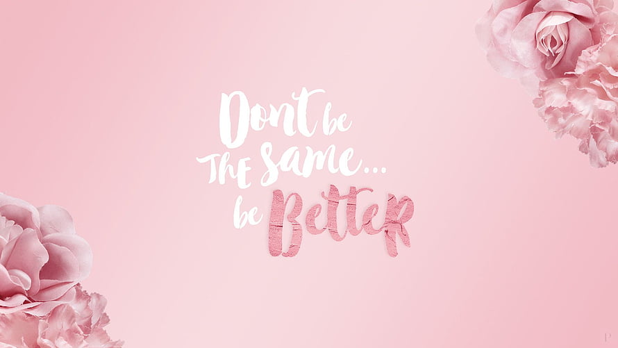 Inspirational Pink Floral Quote Wallpaper with Soft Roses and Calligraphy HD wallpaper