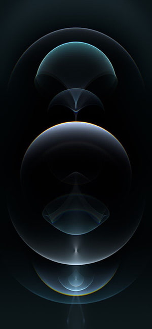 Abstract Dark Geometric Spheres with Glowing Blue and Orange Accents HD phone wallpaper