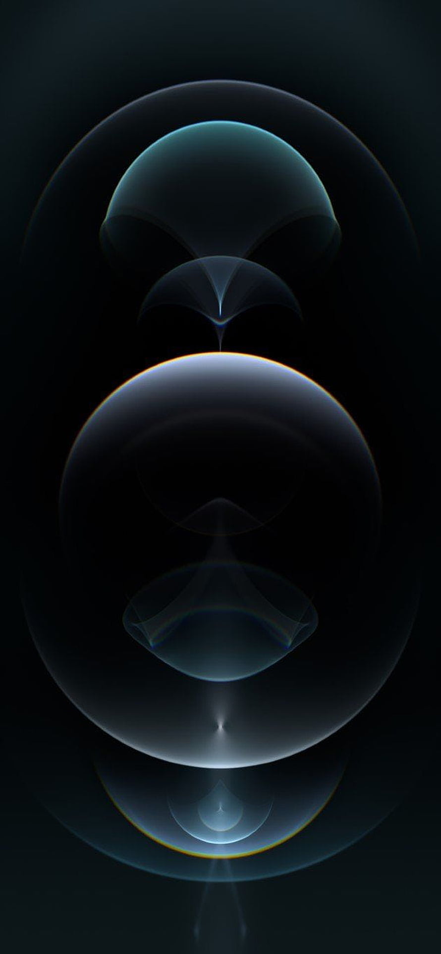 Abstract Dark Geometric Spheres with Glowing Blue and Orange Accents HD phone wallpaper