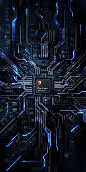 Qualcomm Snapdragon Processor on Glowing Blue Circuit Board HD phone wallpaper