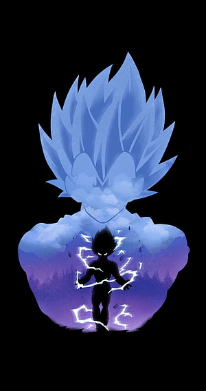 Vegeta Super Saiyan Blue Silhouette Anime Wallpaper HD phone wallpaper