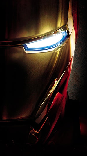 Iron Man Helmet Close-Up With Glowing Blue Eyes And Metallic Red Armor, Iron Man (2008) , Cool Iron Man HD phone wallpaper