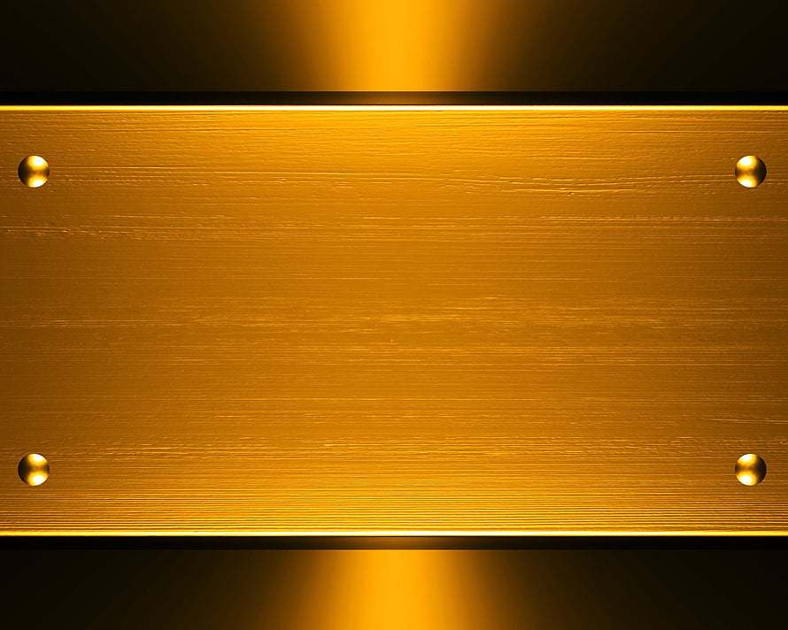 Luxury Brushed Gold Metal Plate with Rivets and Warm Glow HD wallpaper