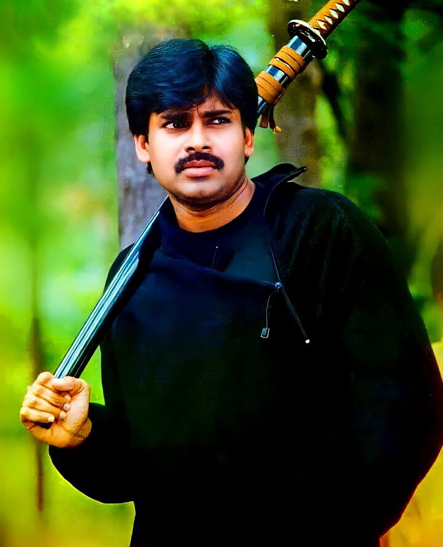 Man in Black Hoodie Holding Katana Sword in Forest, Pawan Kalyan, janasena, pawan kalyan HD phone wallpaper