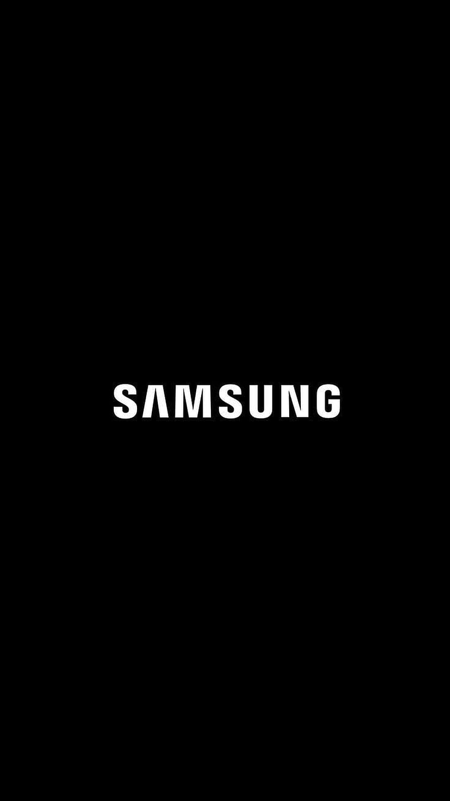 Minimalist Samsung Logo on Black Background HD phone wallpaper