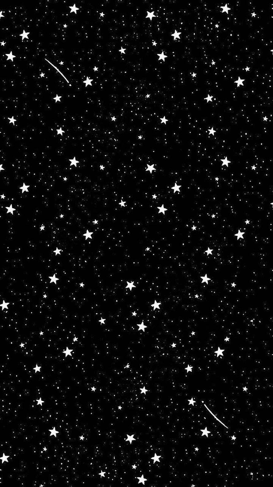Minimalist Black Starry Night Sky with Shooting Stars and Constellations HD phone wallpaper