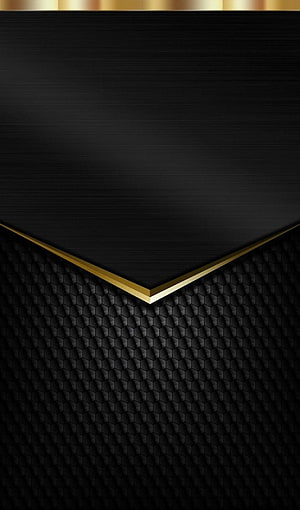 Luxurious Black and Gold Geometric Abstract Wallpaper with Hexagonal Texture HD phone wallpaper