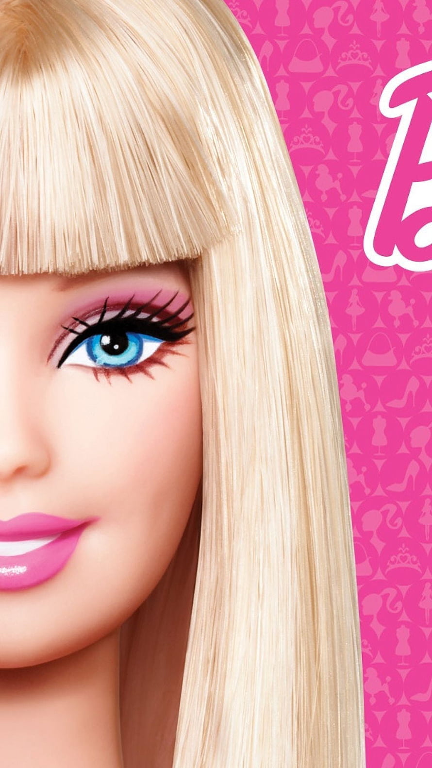 Barbie Doll Close-Up Portrait With Blonde Hair And Blue Eyes HD phone wallpaper