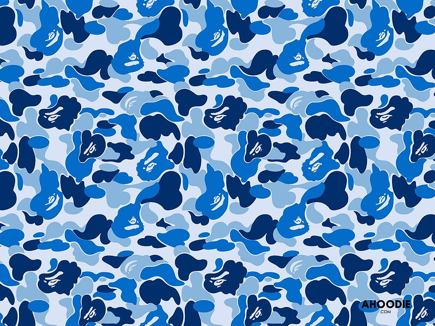 Blue A Bathing Ape Camo Pattern Wallpaper HD wallpaper