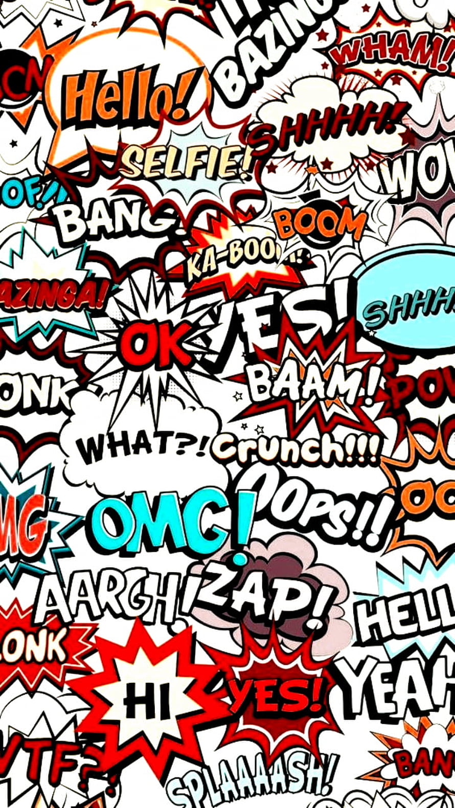 Colorful Pop Art Comic Speech Bubble Pattern Wallpaper HD phone wallpaper