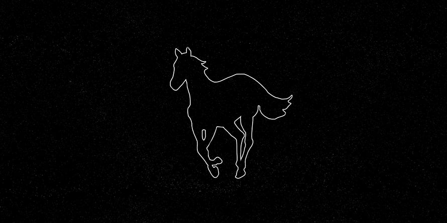 Deftones White Pony Minimalist Line Art on Black Background HD wallpaper