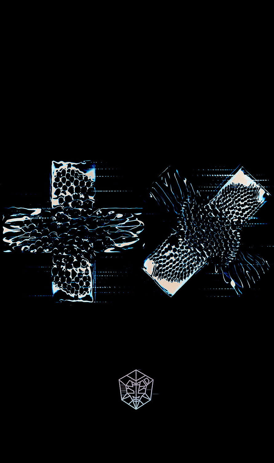 Martin Garrix Sentio Album Artwork with Glitch Cross and Hexagonal Logo HD phone wallpaper