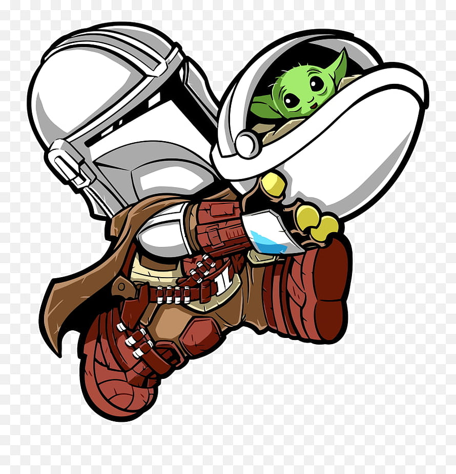 The Mandalorian and Grogu Chibi Style Cartoon Illustration, The Mandalorian U0026 Baby Yoda Star Wars - Mandalorian Baby Yoda Chibi Png, Mandalorian Png - transparent png HD phone wallpaper