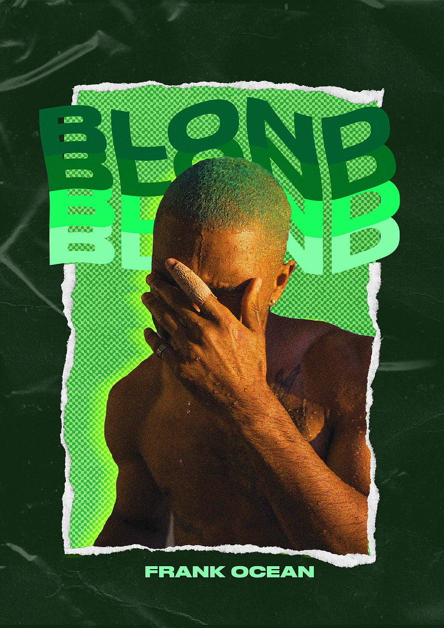 Frank Ocean Blond Album Cover Artwork with Green Halftone Design HD phone wallpaper