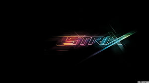 ASUS ROG Strix Neon Logo on Black Background HD wallpaper