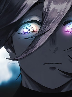 Doma from Demon Slayer Kny with Glowing Kanji Eyes in Dark Anime Art HD phone wallpaper
