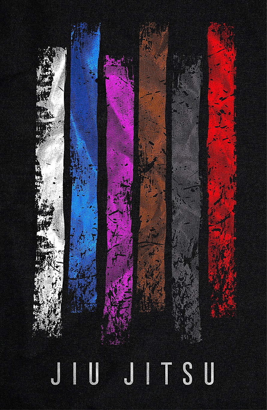 Jiu Jitsu Grappling Art Vertical Stripes Grunge Texture Black Background HD phone wallpaper