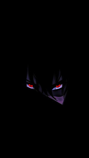 Anime Character With Glowing Red Eyes In Darkness HD phone wallpaper