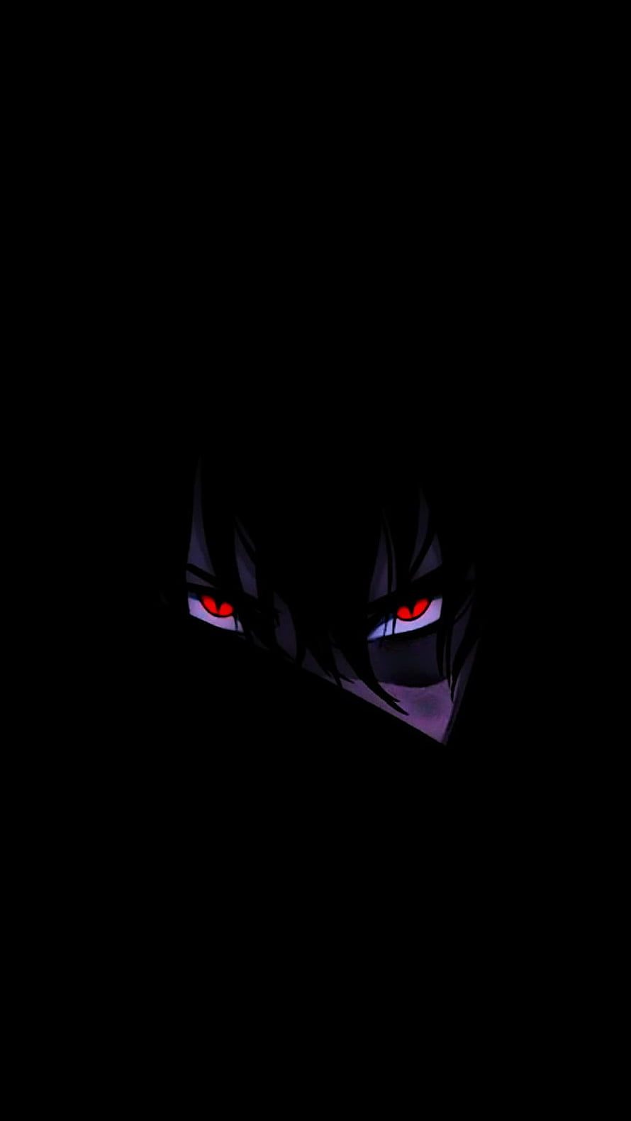 Anime Character With Glowing Red Eyes In Darkness HD phone wallpaper