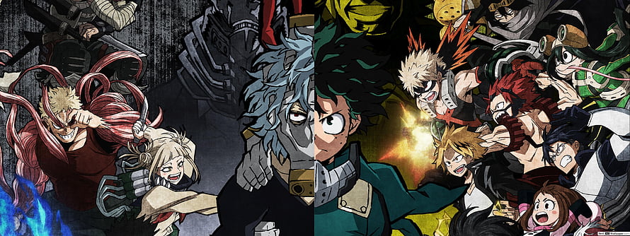 My Hero Academia Heroes Versus Villains Anime Character Lineup HD wallpaper