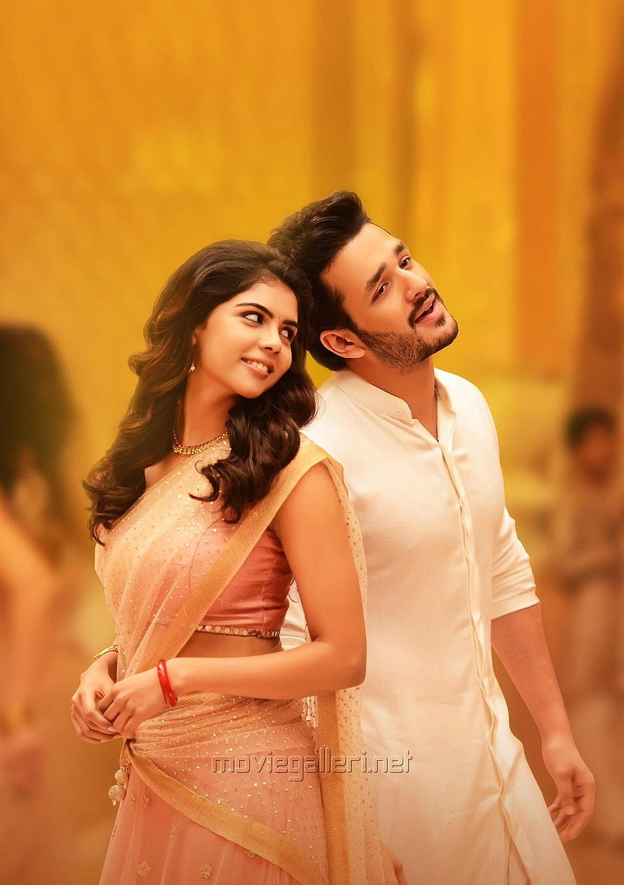 Sai Pallavi and Naga Chaitanya in traditional attire for romantic movie scene, Hello Movie Stills . Akhil Akkineni. Kalyani Priyadarshan. New Movie Posters HD phone wallpaper