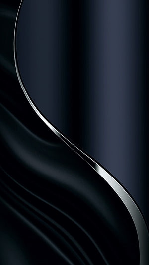 Abstract Dark Blue and Black Curved Shapes with Metallic Edge HD phone wallpaper
