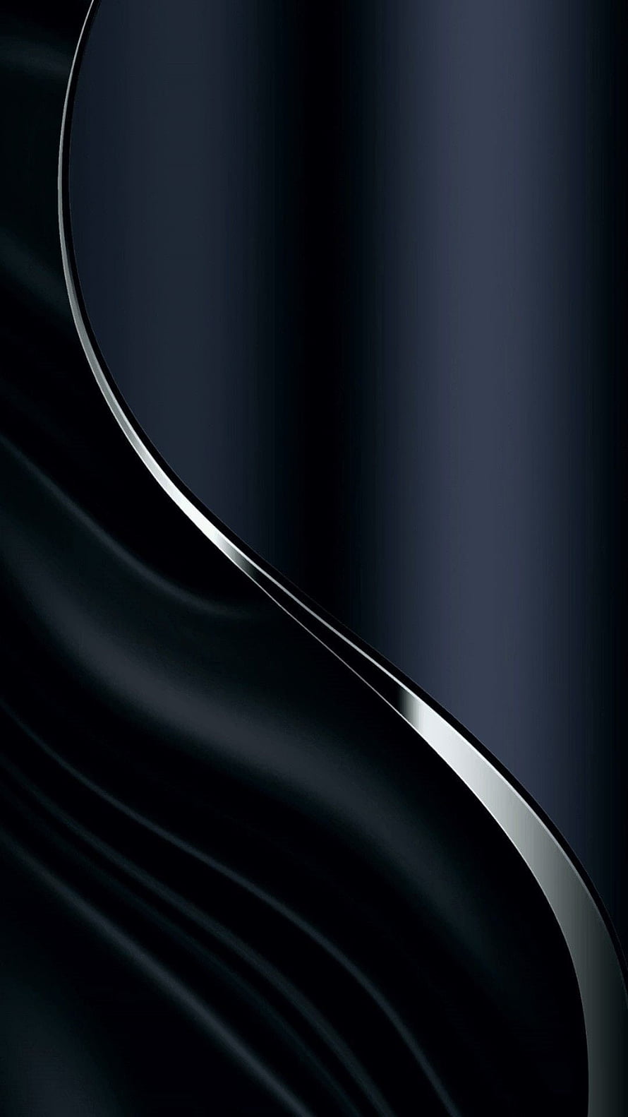 Abstract Dark Blue and Black Curved Shapes with Metallic Edge HD phone wallpaper