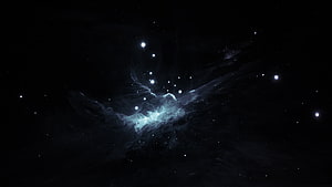 Ethereal Blue Nebula and Star Cluster in Deep Space HD wallpaper