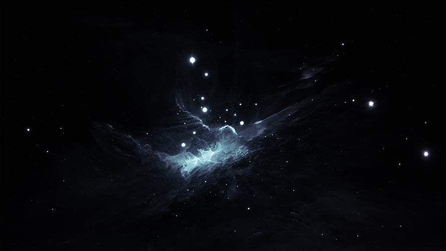 Ethereal Blue Nebula and Star Cluster in Deep Space HD wallpaper