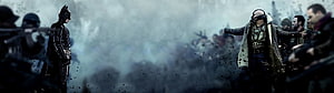 Batman and Bane Confrontation in Dark Knight Rises Cinematic Scene, Dual Monitor (10 ) HD wallpaper