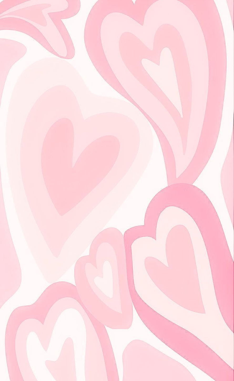 Soft Pink Hearts Abstract Pattern Wallpaper HD phone wallpaper