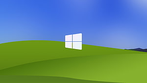 Windows 11 Default Wallpaper with Green Hills and Blue Sky HD wallpaper