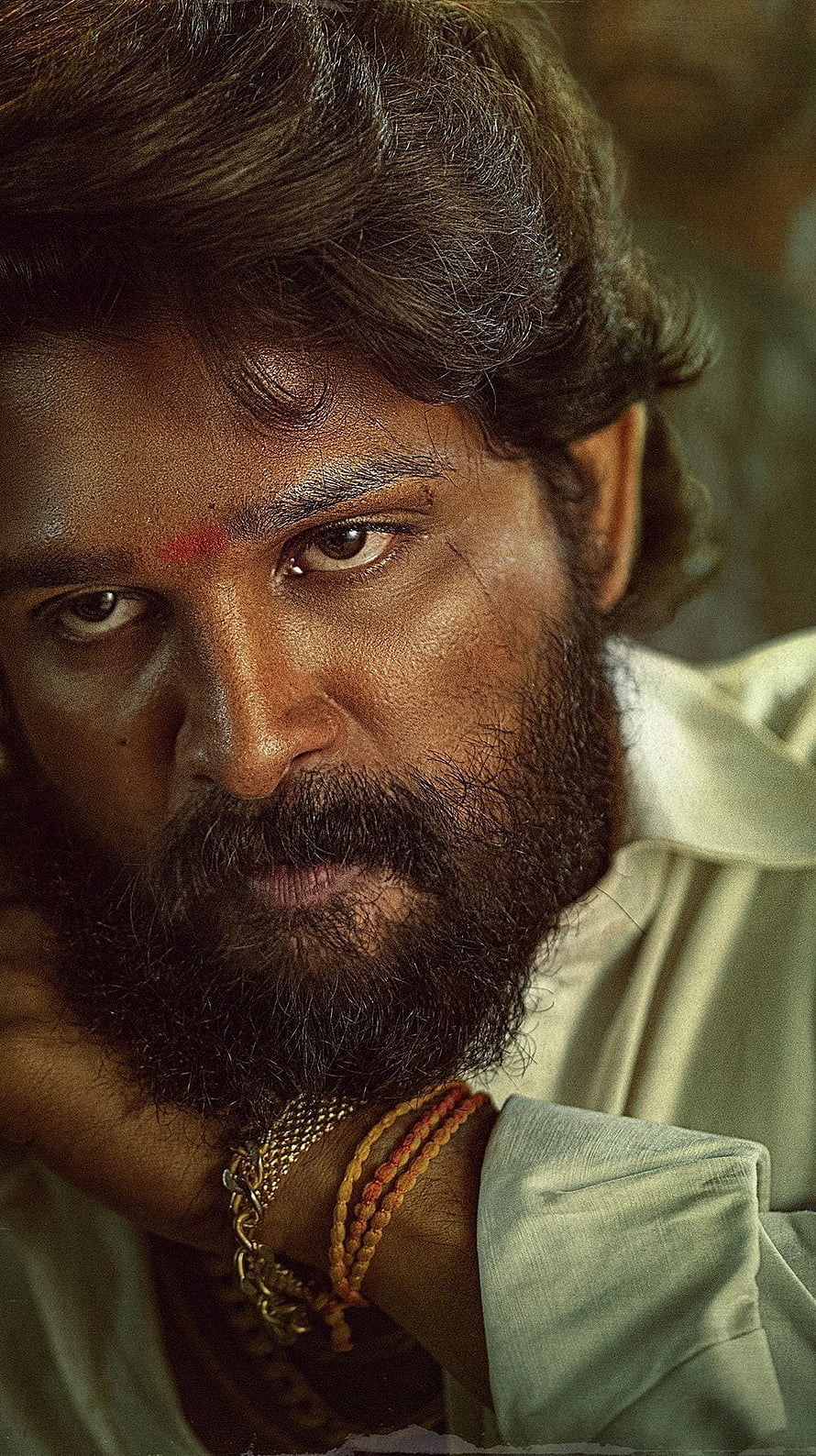 Alluri Sitarama Raju intense close-up portrait with beard and traditional tilak HD phone wallpaper