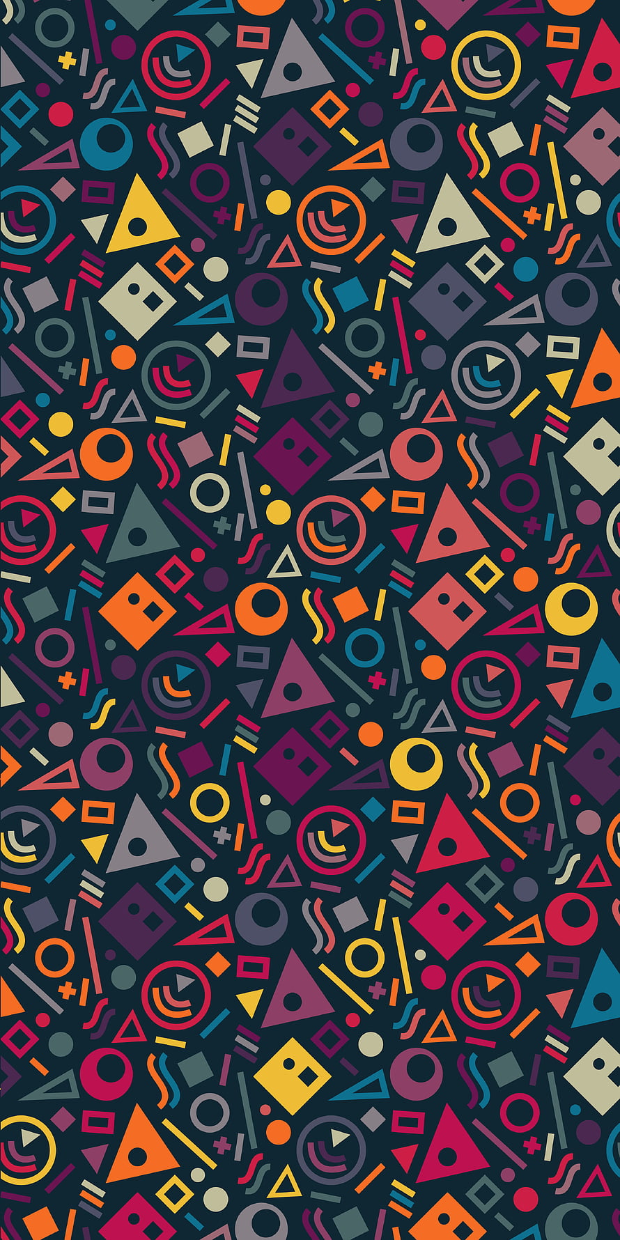 Colorful Memphis Style Geometric Pattern Wallpaper HD phone wallpaper