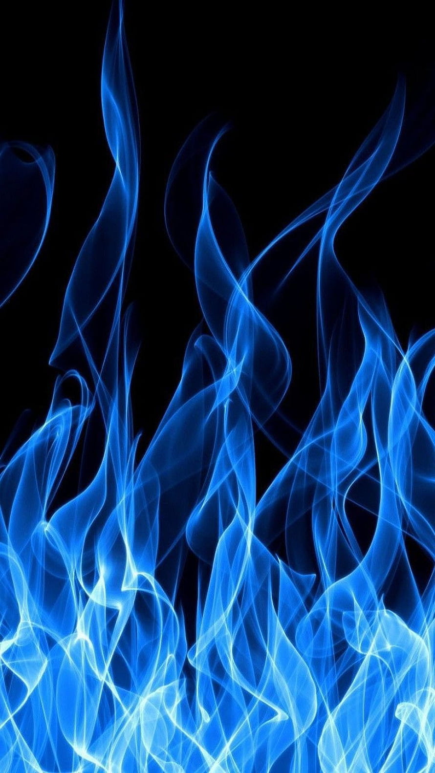 Abstract Blue Flames Wallpaper - Ethereal Fire and Smoke on Black Background HD phone wallpaper