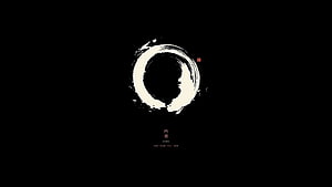 Japanese Enso Zen Circle Minimalist Black and White Ink Art Wallpaper HD wallpaper
