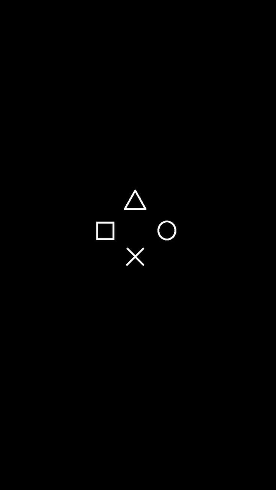 Minimalist PlayStation Controller Button Symbols on Black Background HD phone wallpaper
