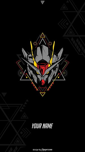 Gundam Head Vector Art with Geometric Triangles and Dark Minimalist Design HD phone wallpaper