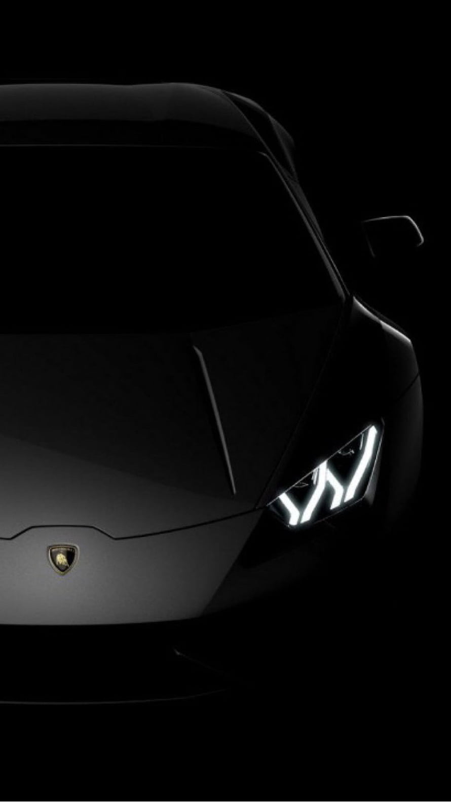 Lamborghini Urus Front View With Glowing LED Headlights In Dark Atmosphere HD phone wallpaper