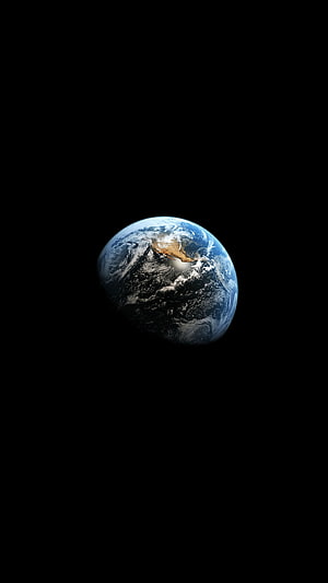 Planet Earth Viewed From Space With Black Background HD phone wallpaper