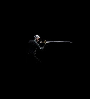 Vergil from Devil May Cry 5 in a dramatic dark pose wielding a long sword HD phone wallpaper
