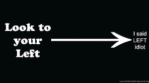 Funny Directional Joke Graphic with Arrow and Text on Black Background HD wallpaper