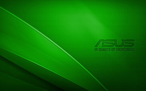 Asus Green Wavy Abstract Background with Sleek Diagonal Lines and Brand Logo HD wallpaper
