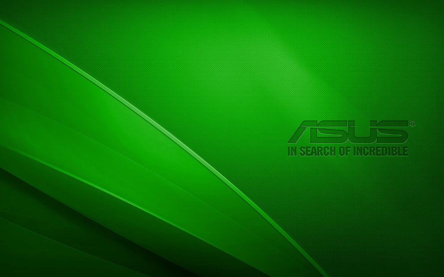 Asus Green Wavy Abstract Background with Sleek Diagonal Lines and Brand Logo HD wallpaper