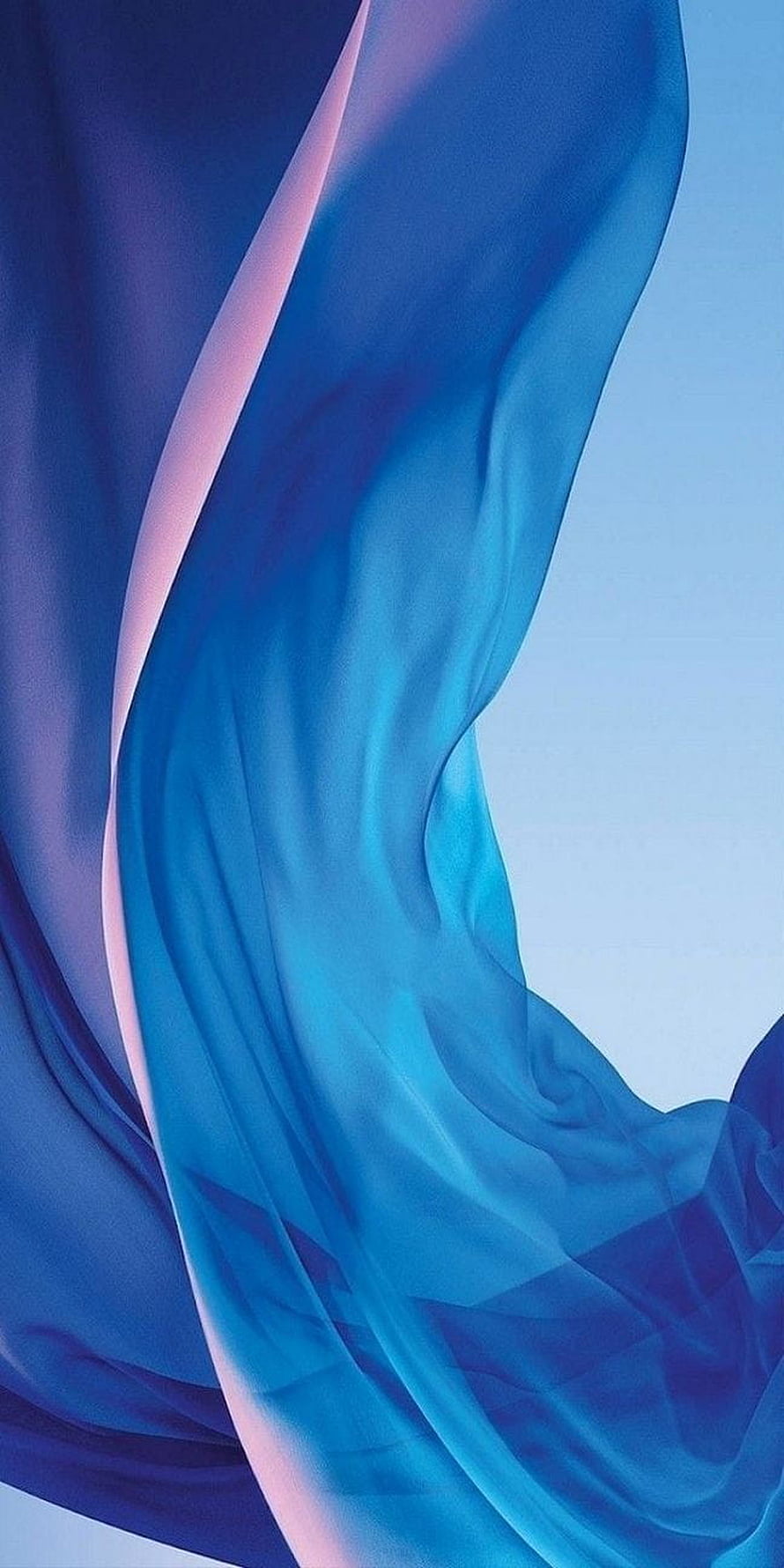 Flowing Blue Silk Fabric with Soft Pink Accents and Elegant Draped Folds HD phone wallpaper
