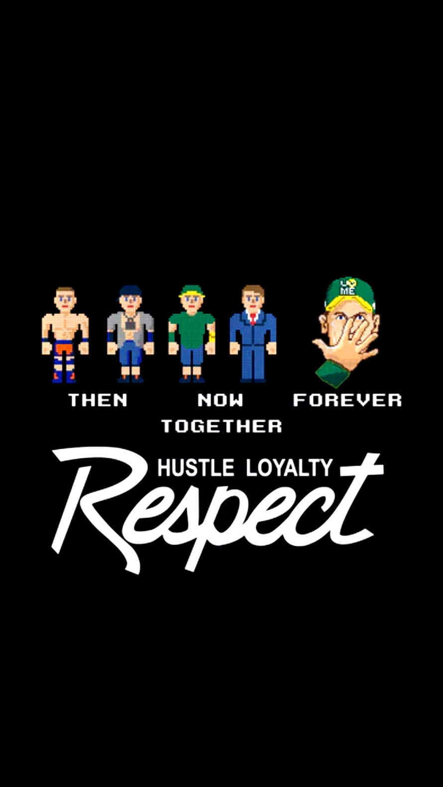 John Cena Pixel Art Evolution with Respect Logo and Loyalty Theme HD phone wallpaper