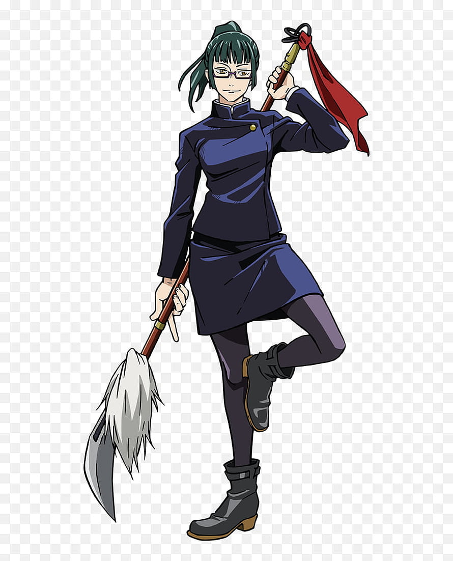 Maki Zenin from Jujutsu Kaisen anime character illustration holding a cursed tool weapon HD phone wallpaper