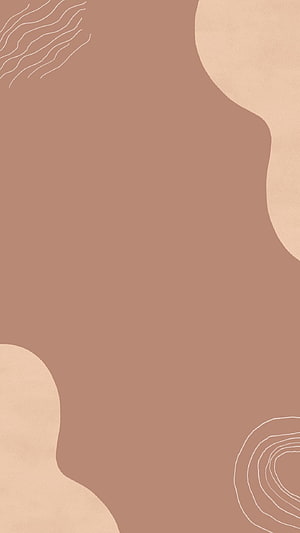 Minimalist Abstract Brown and Beige Organic Shapes with White Line Art HD phone wallpaper