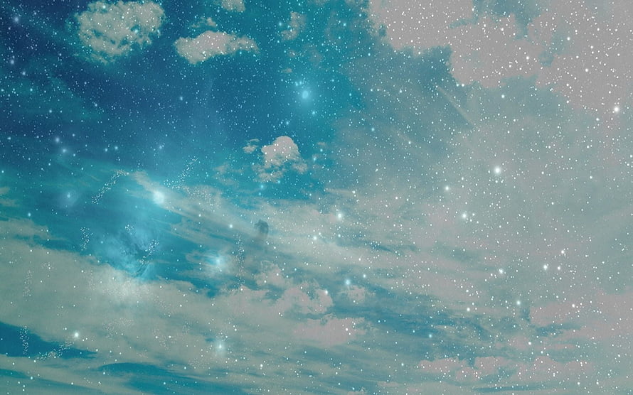 Dreamy Celestial Sky with Soft Clouds and Scattered Starlight HD wallpaper