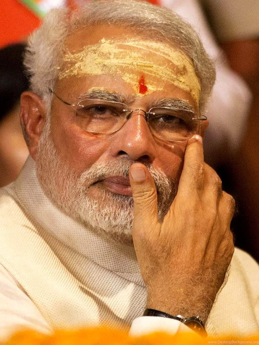 Narendra Modi Portrait With Traditional Tilak And Glasses HD phone wallpaper